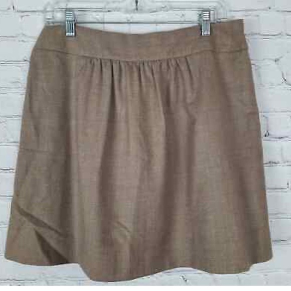 J. Crew Dresses & Skirts - J. Crew Pleated Tan/Brown Wool Mini Skirt